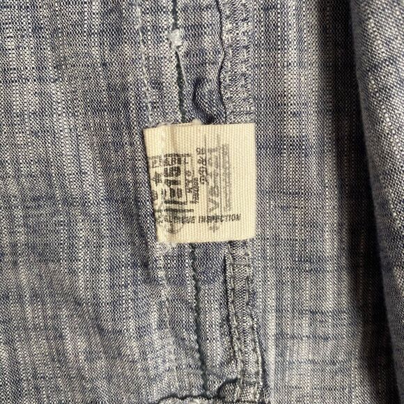 PD & C Short Men's 2X Sleeve Button Down Polo Shirt Dark Gray Denim 100% Cotton - Picture 11 of 12